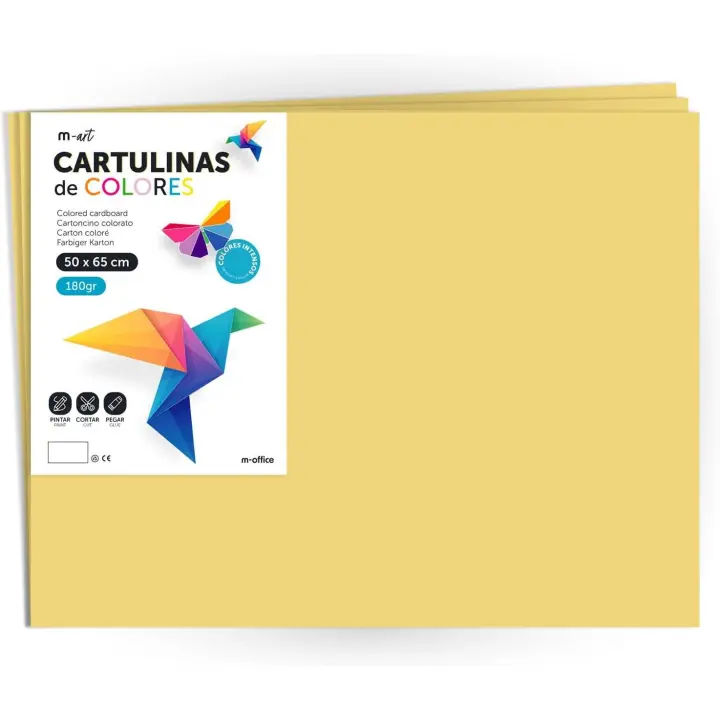 Pack 10 Cartulinas Color Verde Claro Tamaño 50X65 180g - 1