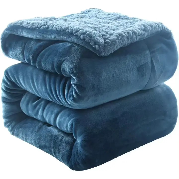 Manta Borrego de Terciopelo with Aspecto de Cuero de Cordero Gruesa 100% Poliéster, Estilo Moderno en 6 Colores Y 3 Tamaños -Mantas de Sofa, Polar, siesta Cálida y Eexpense-Doble Capa ultrasuave. Enviado desde España - 1
