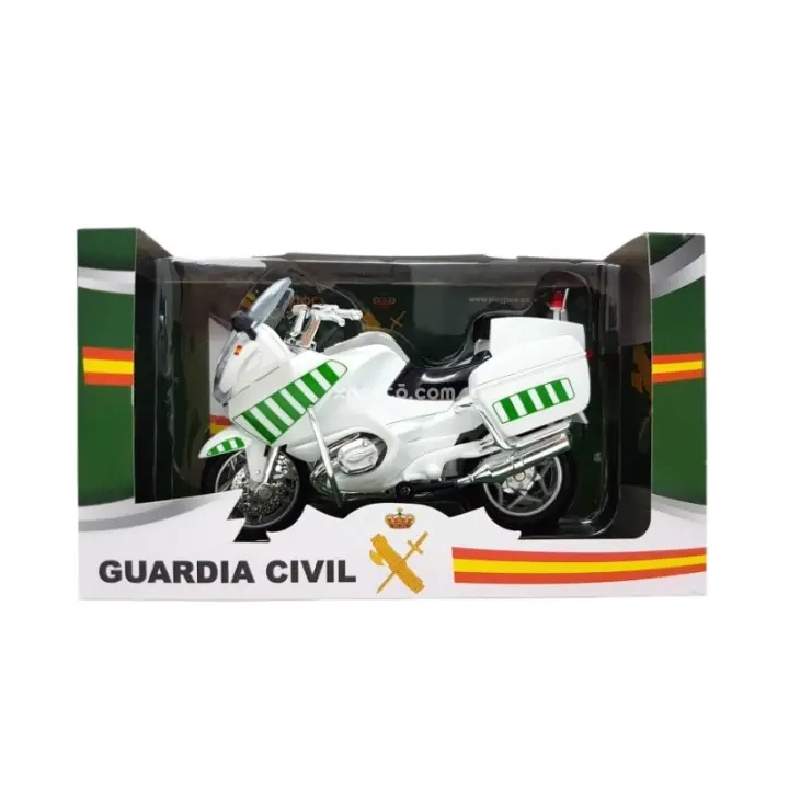 Moto Guardia Civil Metálico - Maqueta de vehíclo en miniatura, metálico, ruedas móviles con suspensión - Escala 1:35 - xocoto - 1