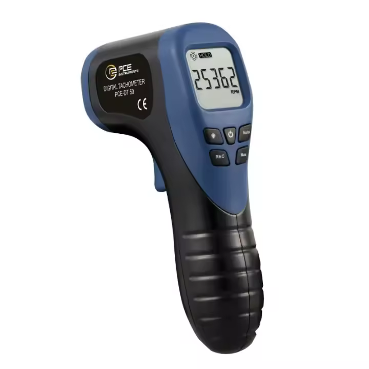 Tacómetro de mano hasta 99.999 rpm / Modo automático / Modo MAX/MIN/AVG / Pantalla LCD retroiluminada / Función Data-Hold / PCE Instruments - 1