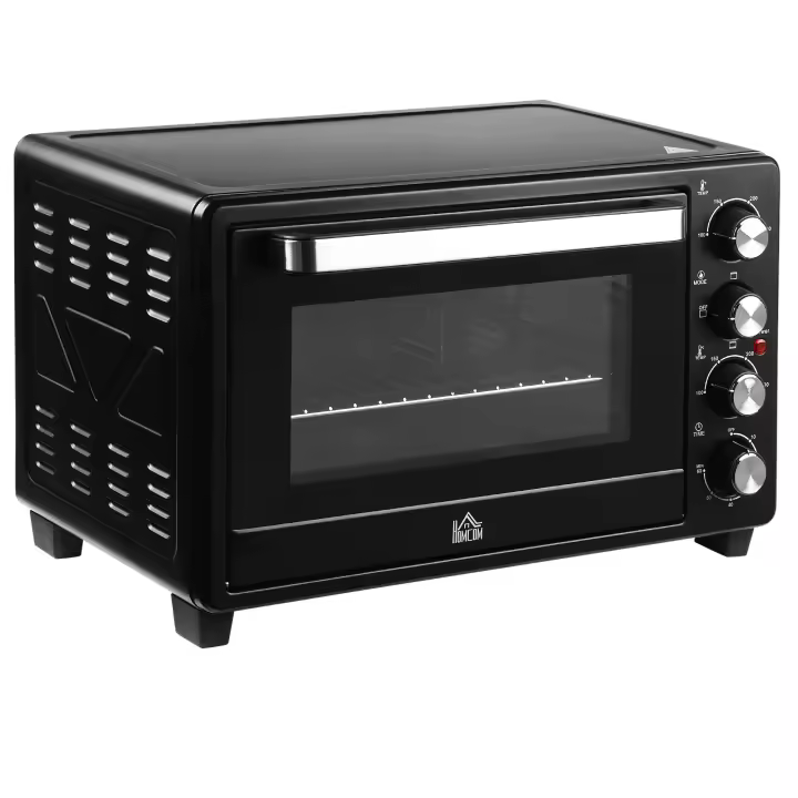 HOMCOM Mini Horno Eléctrico 32L 1600W Horno Eléctrico de Sobremesa con 3 Modos de Calor Temporizador Bandeja Ajustable y Temperatura Regulable 52,2x38,1x33,5 cm - 1