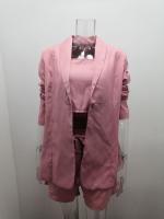 Conjunto De Mujer Primavera/Verano Top De Tanque Sólido Chaqueta De Moda Shorts De Cintura Alta Tres Piezas High Street Polyester - details 2