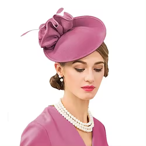Sombrero De Pilla British Fascinator De Lana 100% Para Mujer Moda Fiesta Boda Derby Negro Teatro Té Flor Casamiento - 1