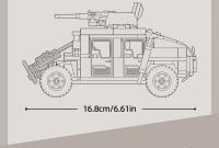Bloques De Construcción De Vehículo De Asalto H2 WW2 Military SWAT 265PCS Juguetes DIY Para Niños Modelos De Armadura De Soldado Para Regalos - details 4