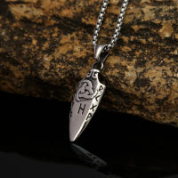 Collar De Acero Inoxidable Retro Para Hombre Con Pendentivo De Arco Nórdico Creativo Escandinavo Vikingo Odin Runa Joyería Masculina - details 4