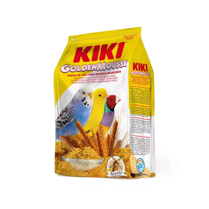 Kiki Golden Mousse - Pasta de Cría Amarilla para Pajaros Granivoros - 1