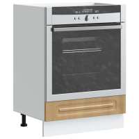 vidaXL Mueble de horno Kalmar roble artesanal madera reconstituida en color Roble artisan/Negro/Marrón roble y más | almacenamiento funcional diseño moderno para baño dormitorio sala - details 0