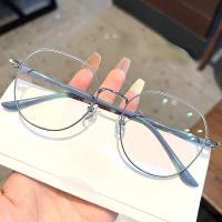 Gafas Planas De Luz Metálicas Nuevas Coreanas Para Hombres Y Mujeres Anti Luz Azul/radiación Gafas De Moda Circular Material De Armazón De Aleación - details 2