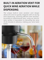 Dispensador De Vino Electrónico Profesional Para Whiskey Y Vino Tinto Ajustable Eco-amigable Material PC De Alta Gama - details 2