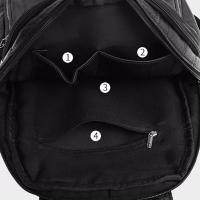 Mochila De Cuero PU Para Mujer 2024 Bolso De Viaje Multi-funcional Clásica Negra Impermeable Bolso De Hombro De Escuela - details 12