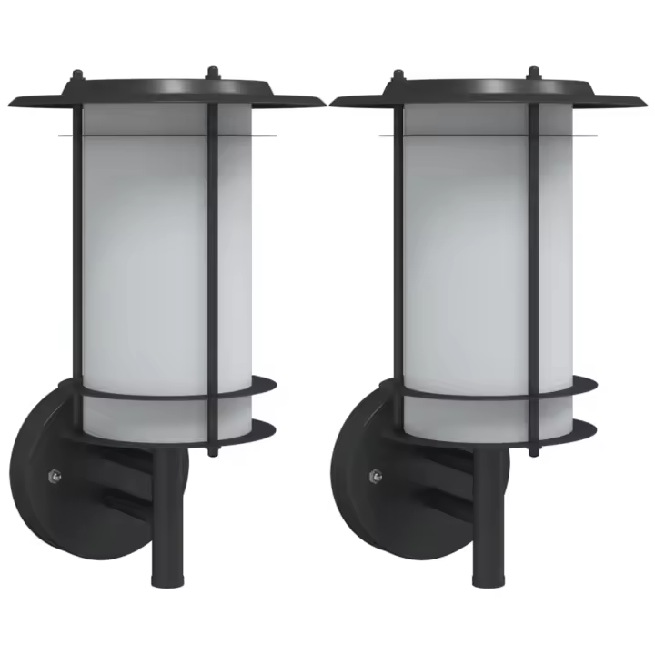 vidaXL Apliques de exterior 2 unidades acero inoxidable Color Negro,  Negro, y mas - 1