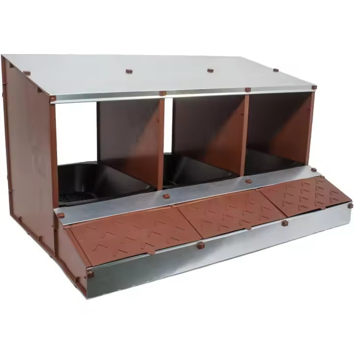 Ponedero para Gallinas San ANTÓN - Nido con 3 Huecos para 12 gallinas - Cesta Súper Amplia para Recoger los Huevos más Limpios - Montaje sin Herramientas - 1