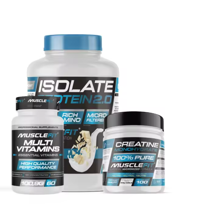 Pack ISOLATE 2kg + Creatina 300g + Multivitaminas 60 cáps - MuscleFit│MUSCLECULT│Avance Muscular - 1