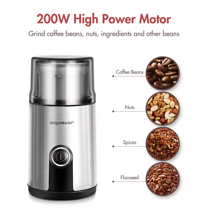 Molinillo de cafe acero inoxidable 200W Aigostar AIG5998 - 1