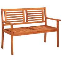 vidaXL Banco de jardín de 2 plazas madera maciza eucalipto 120 cm - details 0