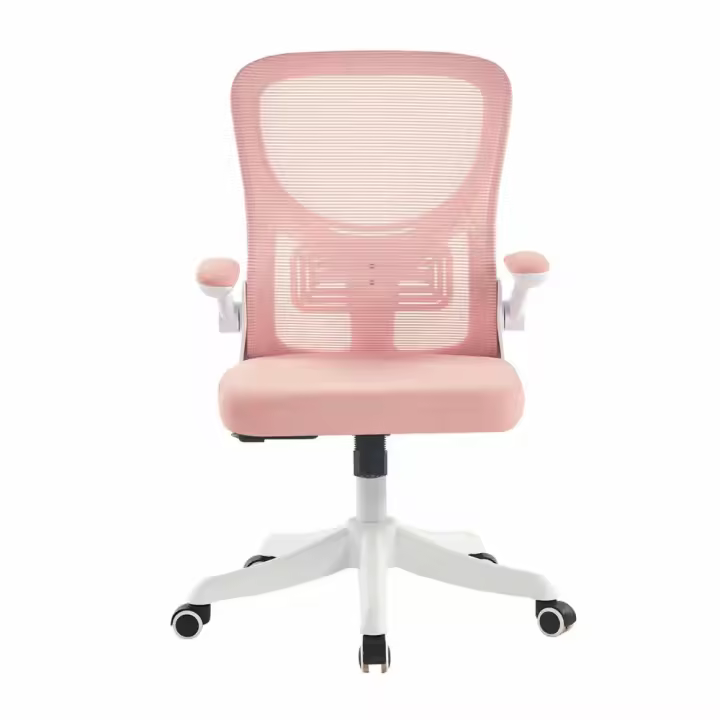 HOGARDECORA Sillón de Escritorio Rosa Ajustable y Ergonómico - Altura Regulable - 1