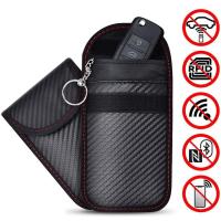 Bolsa De Bloqueo De Señal RFID Para Llaveros De Coche Y Tarjetas De Crédito Organizador De Privacidad Protección De Datos Material De Fibra De Carbono - details 7