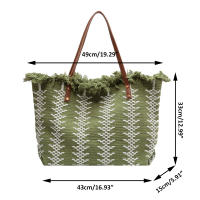 Bolso De Mano Casual Grande Para Playa Y Compras Bolso De Hombro Mujer Bolsa De Compras Con Manija Superior Bolso De Mujer De Lino Con Cierre Hasp - details 15