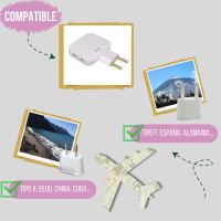 Pack 3 Ladrón Enchufe Plano múltiple de Pared de 3 Tomas con Cabezal Giratorio 180º. Regleta Enchufe Adaptador Europeo y Americano. - details 0