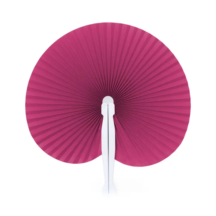 AKARURE - 60 Abanicos Pai Pai Plegable de Papel en color Rosa Fucsia, abanicos para Bodas, Comuniones y Bautizos - 1
