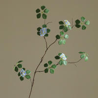 Simulada Rama Enredada De Flores Con Campana Colgante Y Madera Borracha Decoración De Pared a Piso Para Sala De Estar Planta Forestal Artificial - details 8