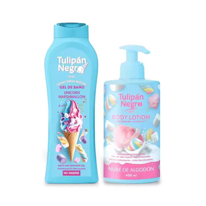 TULIPAN NEGRO | Lote Gel de Baño Unicorn Marshmallow + Loción Corporal Nube de Algodón - 1