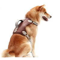 Harnés De Cuero PU Suave Para Perros Medianos Y Grandes Con Manija Ajustable Para Chihuahua Bulldog Vestido De Dama Para Mascotas - details 12