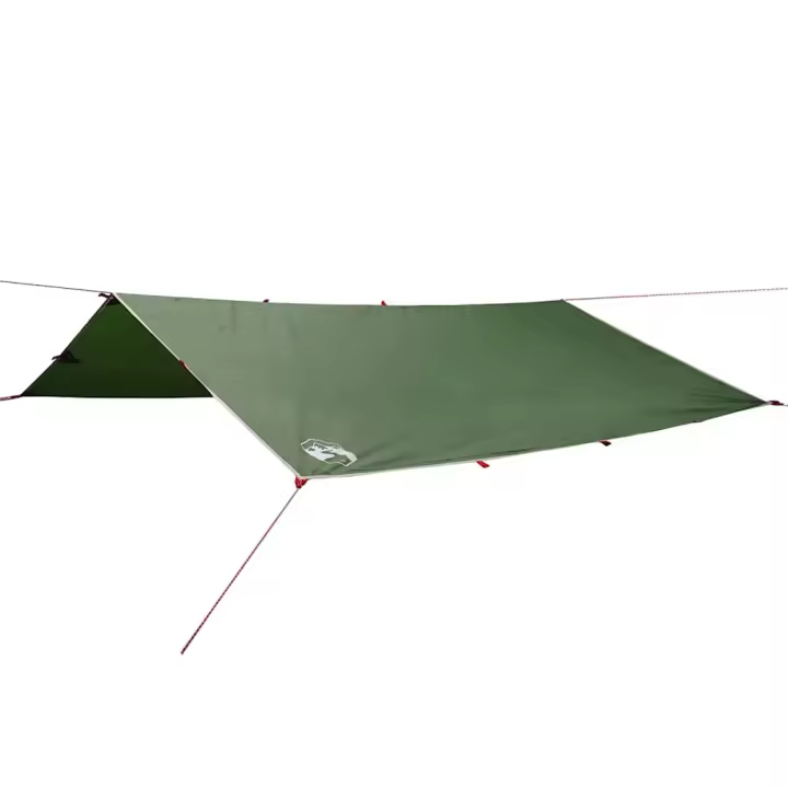vidaXL Lona de camping impermeable verde 360x294 cm - 1