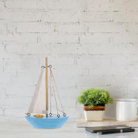 Modelo De Barco Vintage Decorativo Adorno De Madera Para Escritorio Ornamento De Velero Tema Náutico Para Interiores Y Oficinas - details 1