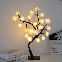 Lámpara De Árbol De Rosas USB Luz LED Para Decoración De Hogar Fiestas De Exterior Bodas Regalo Luz Nocturna Floral - details 2