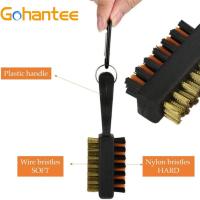 Golf Club Brush, Club Groove Cleaner, Golf Club Dual Sided Nylon and Bristle Brush, Golf Cleaning Tool for Cleaning Club Face & Groove - details 1