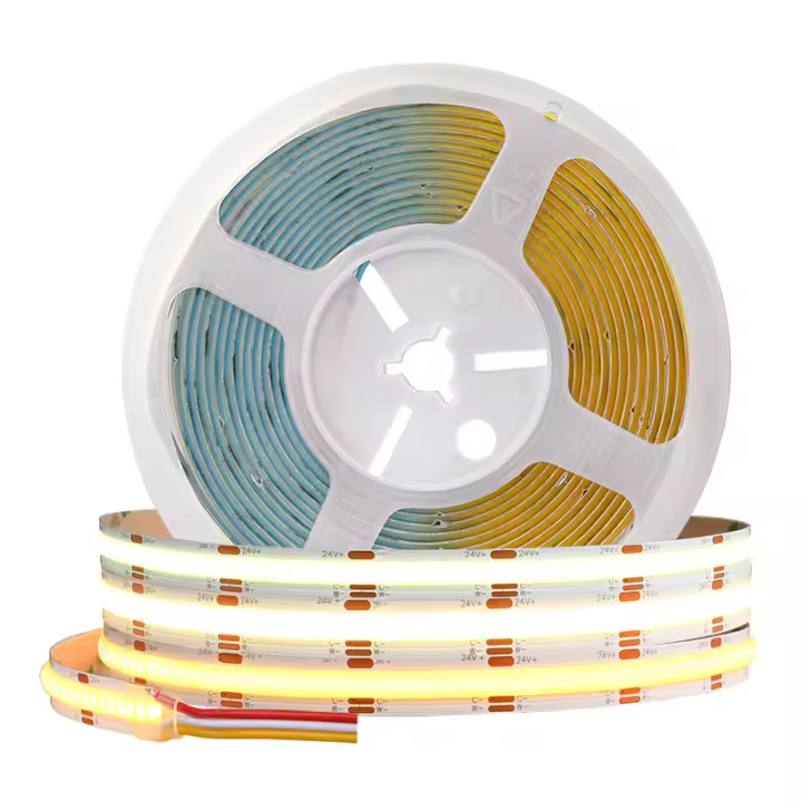 Tira De Luz LED COB CCT Alta Densidad 608 LEDs/m Flexible Dimmable DC12V 24V Temperatura De Color 2700K a 6500K Cambiable Para Iluminación Doméstica - 1