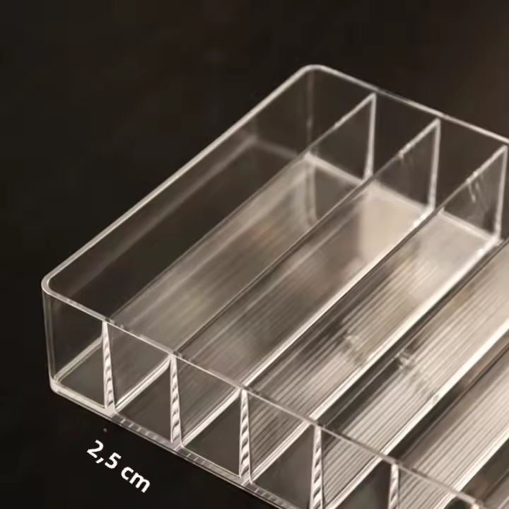 Caja De Almacenamiento Para Maquillaje 7 Compartimentos Organizador De Cosméticos Transparente Plástico Para Labiales Y Paletas De Sombras - 1