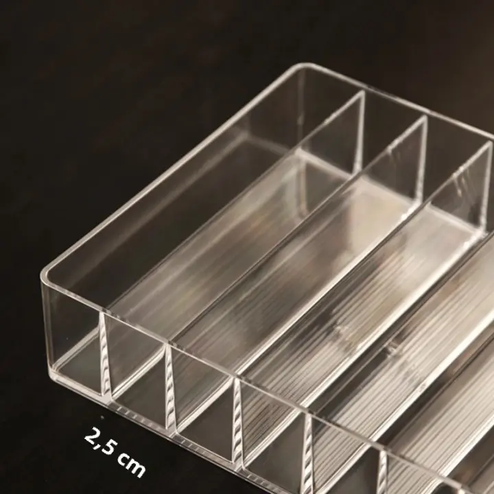 Caja De Almacenamiento Para Maquillaje 7 Compartimentos Organizador De Cosméticos Transparente Plástico Para Labiales Y Paletas De Sombras - 1
