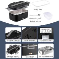 Fiambrera eléctrica con calefacción, 75 W, desmontable, de acero inoxidable, 1,8 L, 12 V/24 V/220 V, fiambrera para coche/camión/oficina, bolsa aislada - details 7