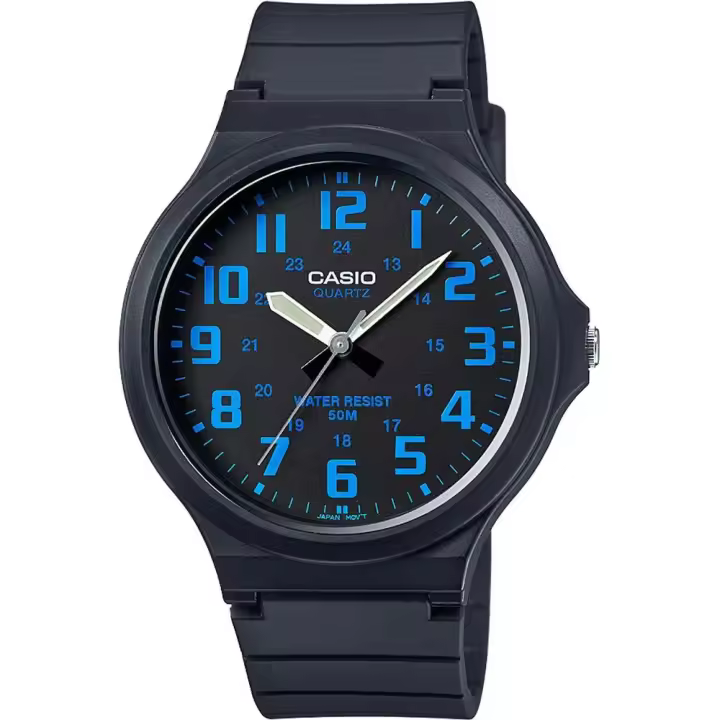 Casio MW-240-2B - Reloj Analógico Deportivo con Esfera Azul, Correa de Resina Resistente y Resistencia al Agua 50M - 1