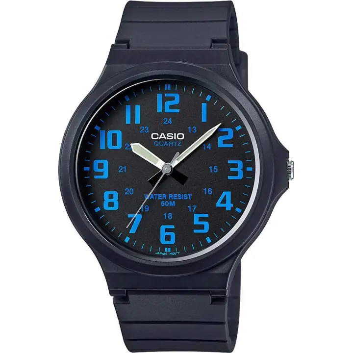 Casio MW-240-2B - Reloj Analógico Deportivo con Esfera Azul, Correa de Resina Resistente y Resistencia al Agua 50M - 1