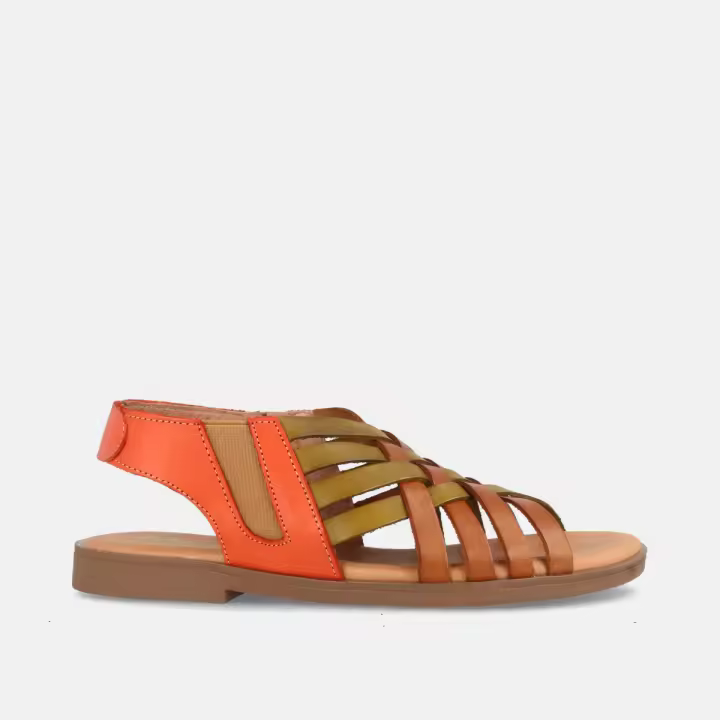 MARILA SHOES SANDALIA PARA MUJER PLANA EN PIEL AMAPOLA COMBI AVELLANA - 1
