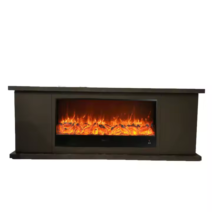 Sinado Mueble Complete Arosio 108 Madera Anthracita y Chimenea Electrica 1500W Enviar a Distancia Mueble Artesanal Calidad Resistencia y Diseno Para Cualquier Environment Enviar a Distancia - 1