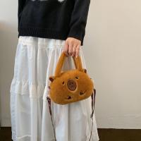 Mochila De Peluche Capybara Cartoon Regalo Banda Transversal Grande Capacidad Kawaii Tote Bag Para Mujer Bolsa De Hombro Suave - details 3
