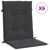 vidaXL Cojín silla jardín respaldo bajo 6 uds tela Oxford Color Antracita,  Gris,  Crema y mas Cojín Decorativo de Asiento Cojines de muebles de salon - details 2