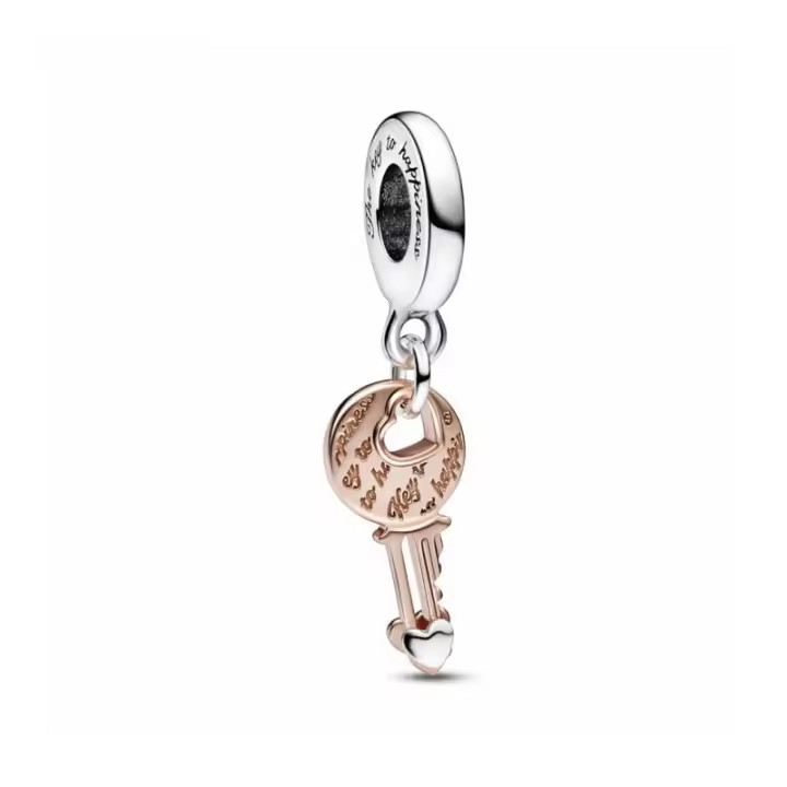 Charm Colgante Llave y Corazón Deslizante en Dos Tonos Pandora - 782510C00 - 1
