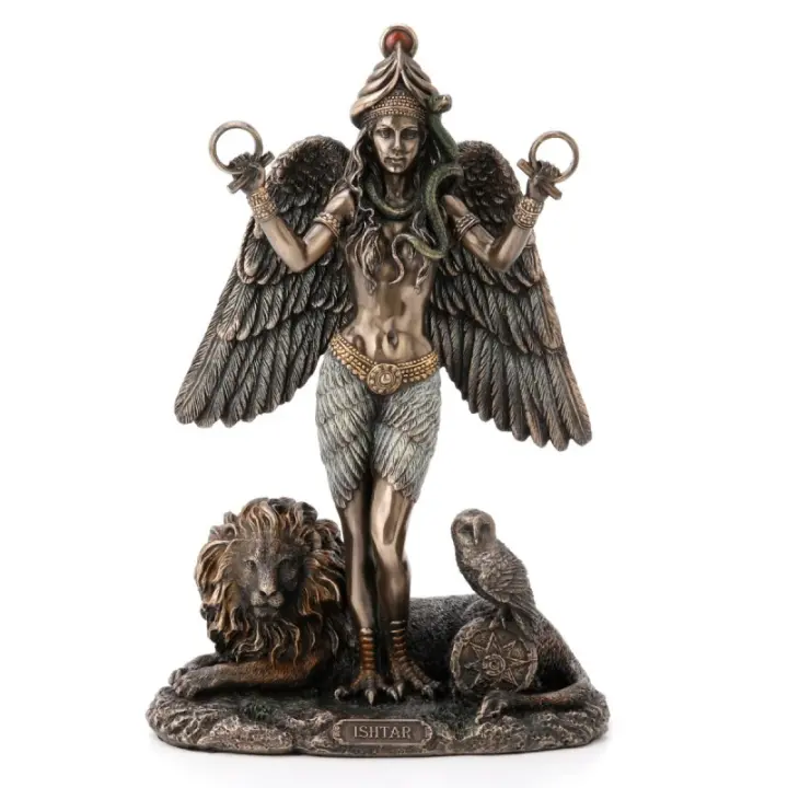 SIGNES GRIMALT Figura Diosa Ishtar Dorado de Resina | Figura de Persona Figuras De Resina Para Jardin Decoración - 1