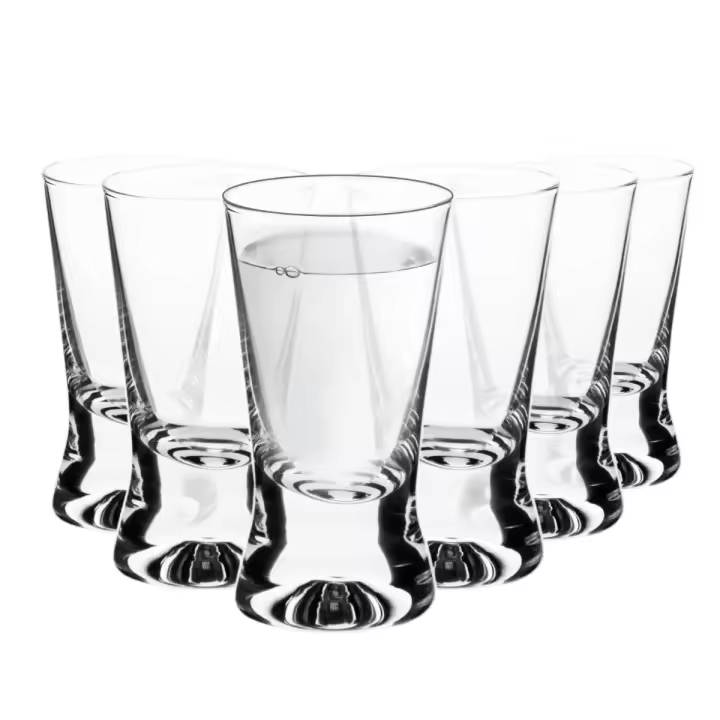 KROSNO Vasos de vodka X-line | Juego de 6 vasos | Vasos de chupito de tequila 25 ML | Vasos de vidrio transparentes | Ideal para el hogar, restaurantes y recepciones | Apto para lavavajillas - 1