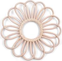 Espejo de ratán, forma de sol, espejo de pared decorativo redondo, ratán natural, estilo étnico nórdico para colgar baño o pasillo, sin espejo - details 1