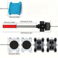 Set De 8 Piezas De Herramientas Para Muebles Mover Pesados Con Rodullos Y Barra Elevador De Muebles Con Ruedas Herramienta Profesional Para Mudanzas - details 2