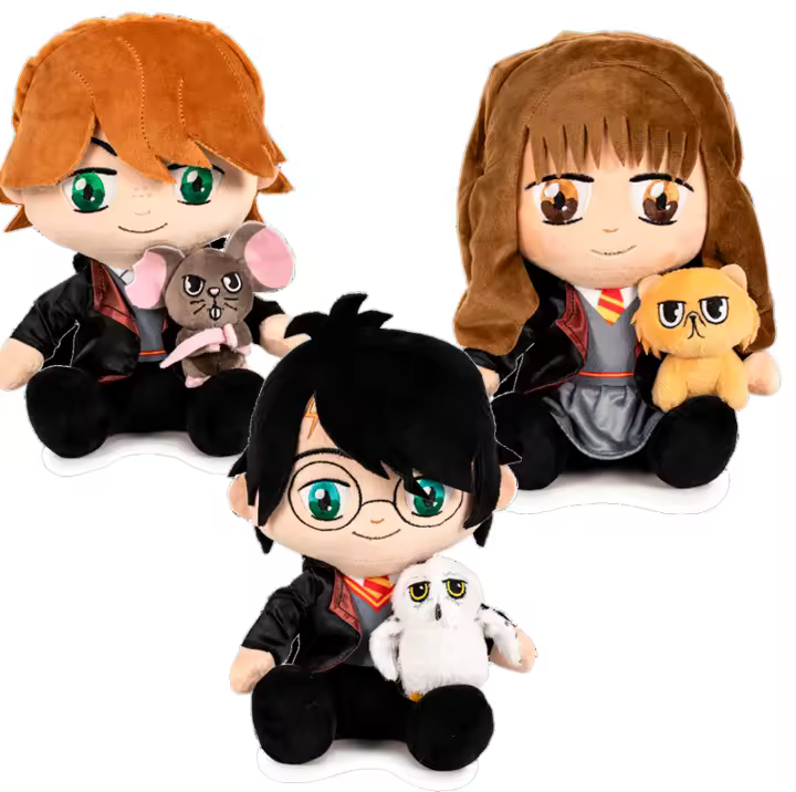 Peluche oficial Harry Potter  Hermione Ron Weasley Crosshanks Hedwig Scabbers ratón gato lechuza 30cm elige - 1