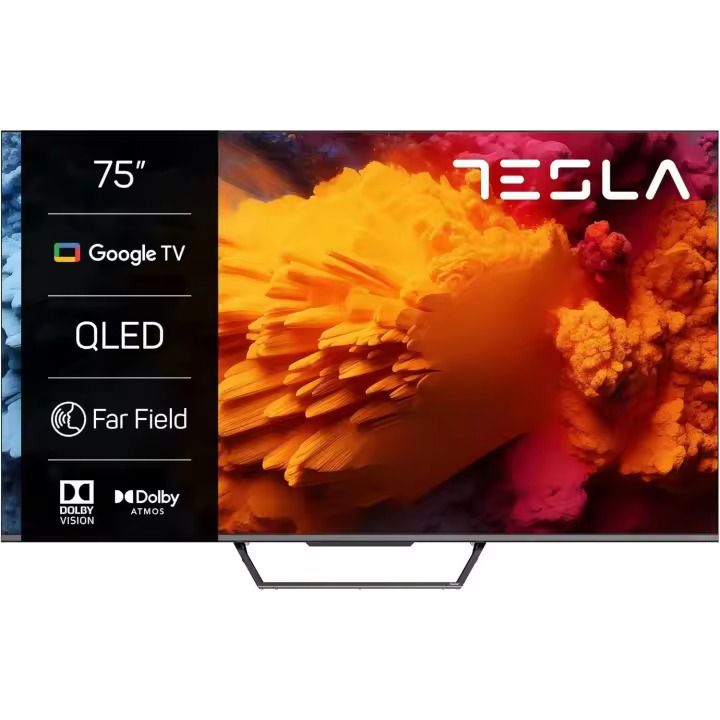 TESLA - QLED Smart TV de 75" (190cm), Google TV, Televisión Ultra HD, HDR10, Dolby Atmos, Youtube, Netlfix, WiFi & Bluetooth, 2 Altavoces 12W, Chromecast Integrado, 3.840x2.160 (Q75S939GUS) - 2025 - 1
