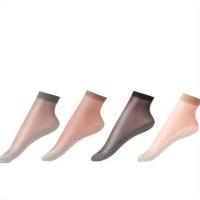 10Pares De Calcetines Para Mujer Transpirables Y De Sensación Fría Durable Y Antideslizantes Para El Verano Y Otoño Color Sólido Delgados Y Silky - details 4