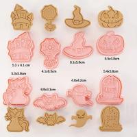 8pcs Molde De Galleta Halloween 3D Cartoon Pumpkin Ghost Skull Diseño Eco-amigable Para Fiestas De Halloween Herramientas De Hornear - details 1